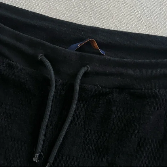 Louis Vuitton Men’s Terry Monogram Embossed Towel Shorts BlackUS Medium